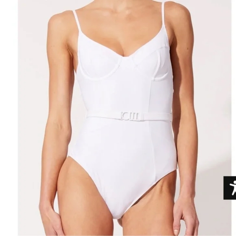 Solid & Striped The Spencer Cream Swimsuit Size S Bnwt